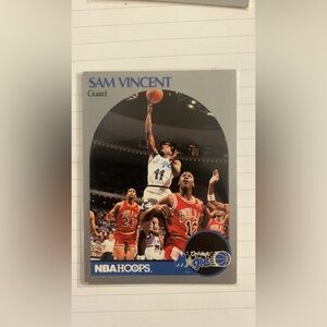 Sam Vincent Orlando Magic with Michael Jordan in #12 jersey 1990s Hoops card#223